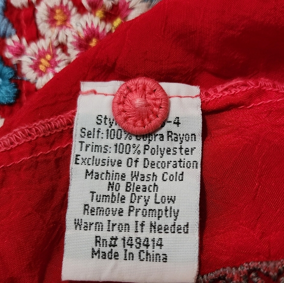 Johnny Was  Red XXL top - Picture 3 of 5